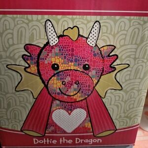 Scentsy Dottie the Dragon Stuffed Animal - Pink and Yellow